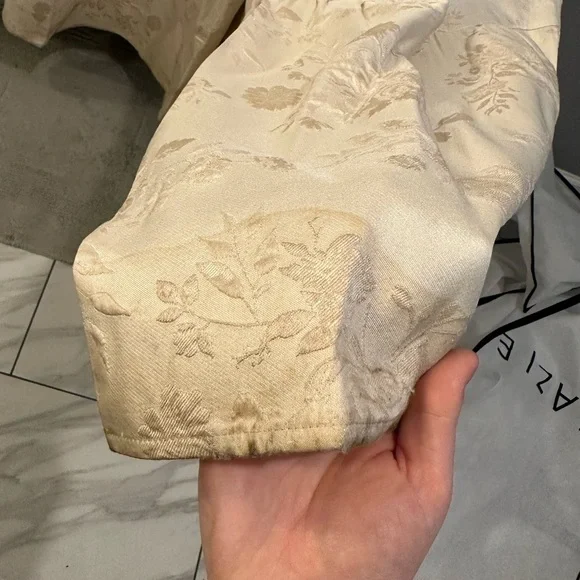 Revelry Luxe Violet Jacquard Dress Flutter Strap Corset Back Size 24 Champagne - Picture 15 of 16